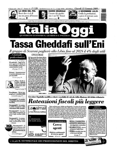 Italia oggi : quotidiano di economia finanza e politica